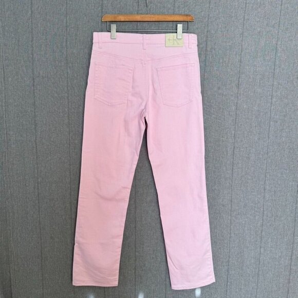 90s Vintage CK Calvin Klein Pink High Rise Straight Leg Stretch Jeans Size 8 - Picture 3 of 9
